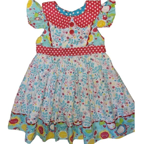 JELLY THE PUG SUNSHINE BEVERLY Floral Polka-dot DRESS 6 - Picture 3 of 10